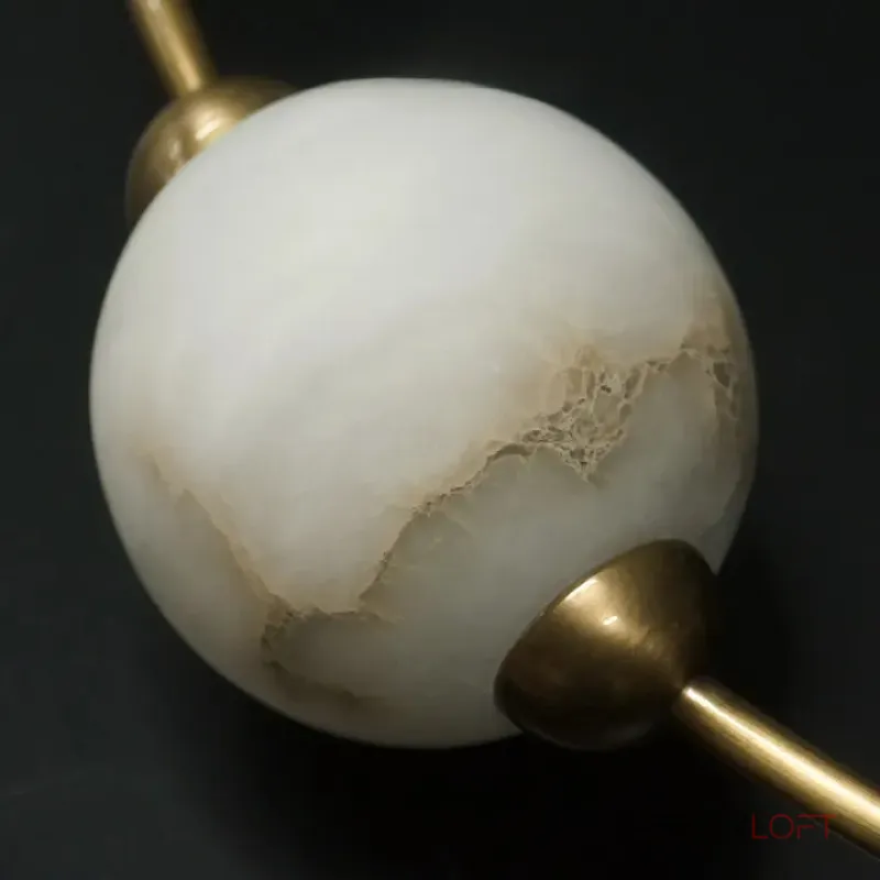 Серия подвесных светильников арочной формы с элементами из испанского мрамора и брашированой латуни VERITY B от ImperiumLoft