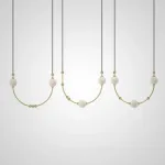 Серия подвесных светильников арочной формы с элементами из испанского мрамора и брашированой латуни VERITY B от ImperiumLoft