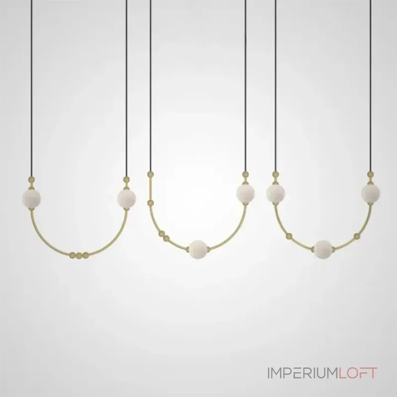 Серия подвесных светильников арочной формы с элементами из испанского мрамора и брашированой латуни VERITY B от ImperiumLoft