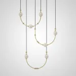 Серия подвесных светильников арочной формы с элементами из испанского мрамора и брашированой латуни VERITY B от ImperiumLoft