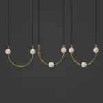 Серия подвесных светильников арочной формы с элементами из испанского мрамора и брашированой латуни VERITY B от ImperiumLoft