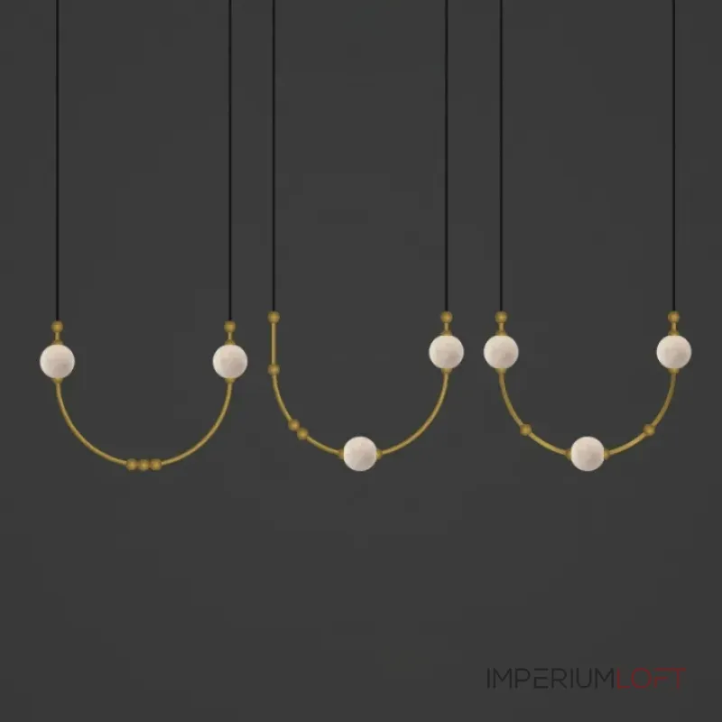 Серия подвесных светильников арочной формы с элементами из испанского мрамора и брашированой латуни VERITY B от ImperiumLoft