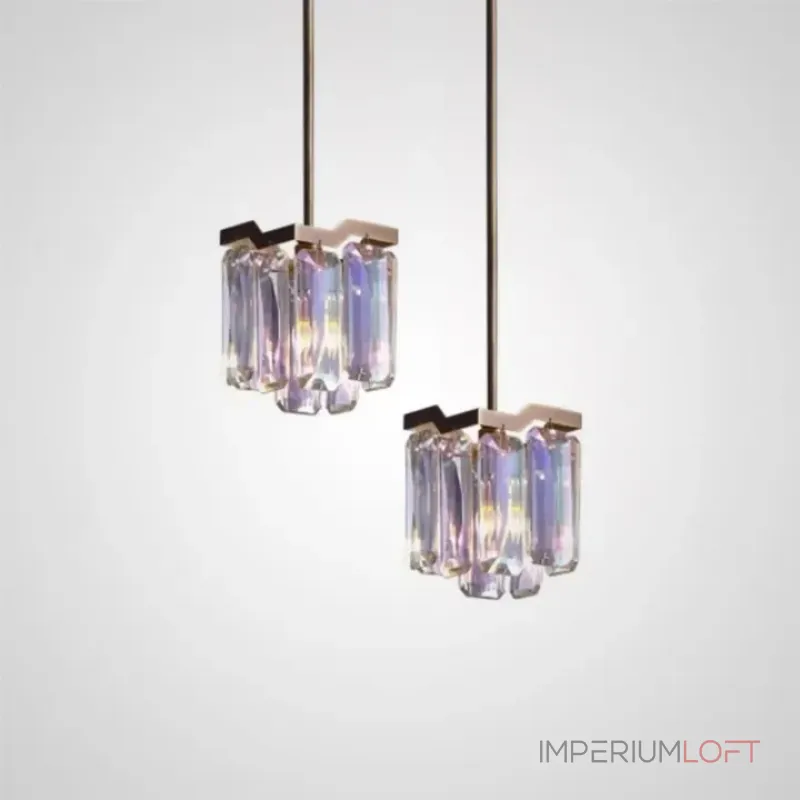 Подвесной светильник с абажуром из ограненных хрустальных пластин с эффектом красочных переливов DORIS от ImperiumLoft