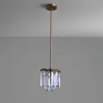 Подвесной светильник с абажуром из ограненных хрустальных пластин с эффектом красочных переливов DORIS от ImperiumLoft