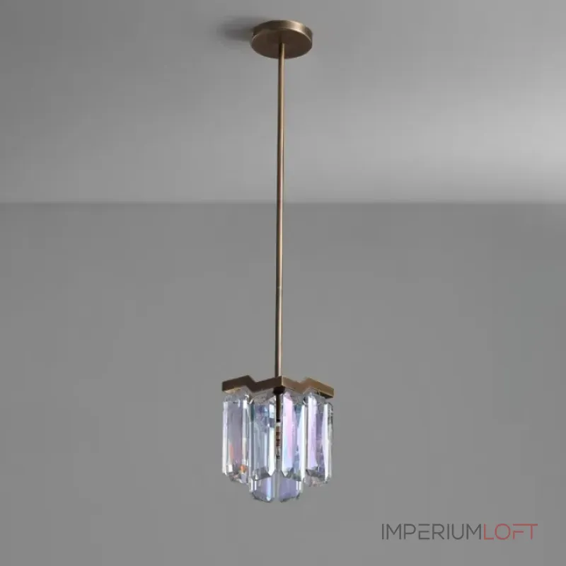 Подвесной светильник с абажуром из ограненных хрустальных пластин с эффектом красочных переливов DORIS от ImperiumLoft