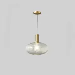 Серия подвесных светильников с рельефными плафонами из прозрачного стекла IRIS C от ImperiumLoft