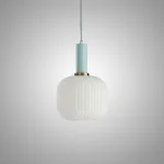 Светильники-подвесы с матовыми стеклянными плафонами IRIS W B Blue от ImperiumLoft