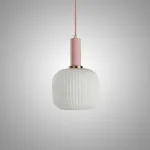 Светильники-подвесы с матовыми стеклянными плафонами IRIS W B Pink от ImperiumLoft