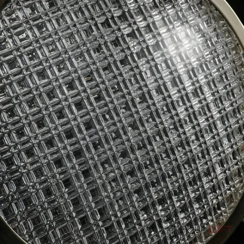 Светодиодный светильник на стойке с тремя дисковидными плафонами из фактурного стекла ручной работы и дополнительным направленным вниз источником света ULF TRIO от ImperiumLoft