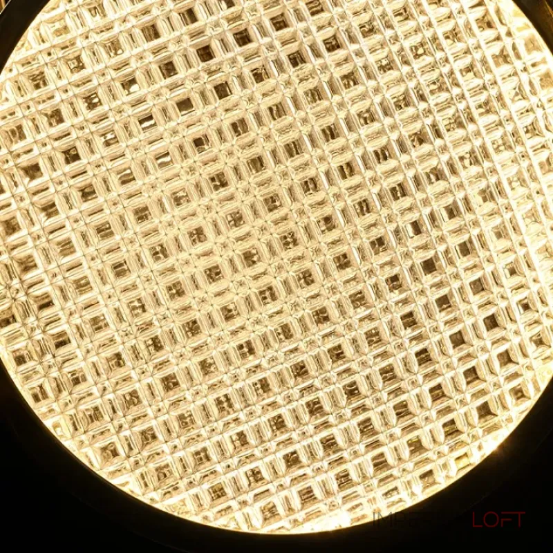 Светодиодный светильник на стойке с тремя дисковидными плафонами из фактурного стекла ручной работы и дополнительным направленным вниз источником света ULF TRIO от ImperiumLoft
