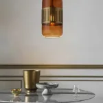 Светильник на металлической стойке и плафоном из стекла TRAIT Amber от ImperiumLoft