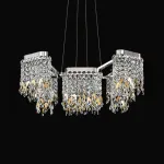 Серия светодиодных люстр на лучевом каркасе с рассеивателями в виде подвесок из многогранных хрустальных камней FORSETE L8 от ImperiumLoft