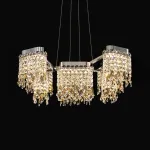 Серия светодиодных люстр на лучевом каркасе с рассеивателями в виде подвесок из многогранных хрустальных камней FORSETE L8 от ImperiumLoft