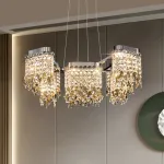 Серия светодиодных люстр на лучевом каркасе с рассеивателями в виде подвесок из многогранных хрустальных камней FORSETE L8 от ImperiumLoft