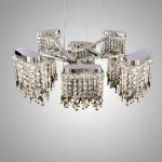 Серия светодиодных люстр на лучевом каркасе с рассеивателями в виде подвесок из многогранных хрустальных камней FORSETE L11 от ImperiumLoft