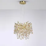 Серия люстр с подвесным декором из прозрачного и тонированного хрусталя на ветвистом каркасе FLAMB L3 от ImperiumLoft