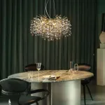 Серия люстр с подвесным декором из прозрачного и тонированного хрусталя на ветвистом каркасе FLAMB L6 от ImperiumLoft