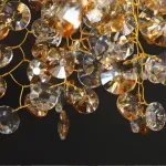 Серия люстр с подвесным декором из прозрачного и тонированного хрусталя на ветвистом каркасе FLAMB L10 от ImperiumLoft