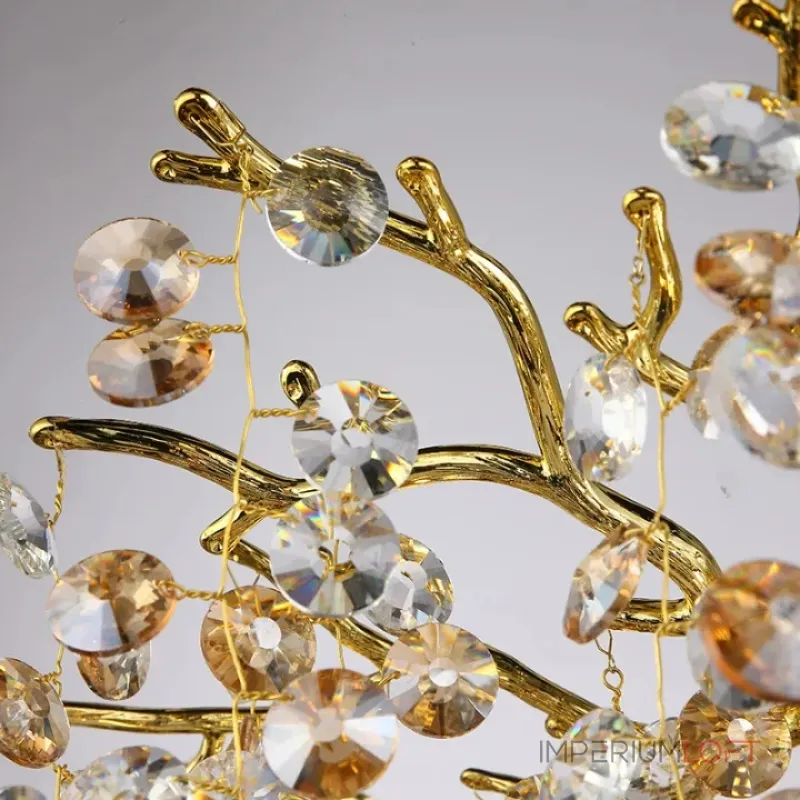 Серия люстр с подвесным декором из прозрачного и тонированного хрусталя на ветвистом каркасе FLAMB L10 от ImperiumLoft
