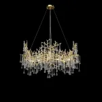 Серия люстр с подвесным декором из стеклянных капель на ветвистом каркасе люстра WATERDROPS L14 Goldот ImperiumLoft