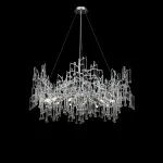 Серия люстр с подвесным декором из стеклянных капель на ветвистом каркасе люстра WATERDROPS L14 Chrome от ImperiumLoft