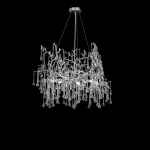 Серия люстр с подвесным декором из стеклянных капель на ветвистом каркасе люстра WATERDROPS L8 Chrome от ImperiumLoft