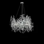 Серия люстр с подвесным декором из стеклянных капель на ветвистом каркасе люстра WATERDROPS L10 Chrome от ImperiumLoft