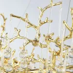 Серия люстр с подвесным декором из стеклянных капель на ветвистом каркасе люстра WATERDROPS L10 Goldот ImperiumLoft