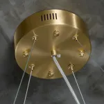 Серия подвесных люстр на кольцевом каркасе с двойным абажуром из мраморных подвесок прямоугольной формы SIRIUS D820 от ImperiumLoft