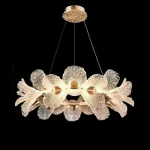 Кольцевая светодиодная люстра c рассеивателями в виде цветов из фактурного акрила PAULIN D80 от ImperiumLoft
