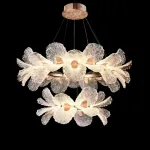 Кольцевая светодиодная люстра c рассеивателями в виде цветов из фактурного акрила PAULIN D60 D100 от ImperiumLoft