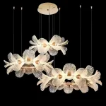 Кольцевая светодиодная люстра c рассеивателями в виде цветов из фактурного акрила PAULIN D60 D80 D100 от ImperiumLoft