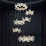 Кольцевая светодиодная люстра c рассеивателями в виде цветов из фактурного акрила PAULIN D50 D50 D60 D60 D80 D80 от ImperiumLoft