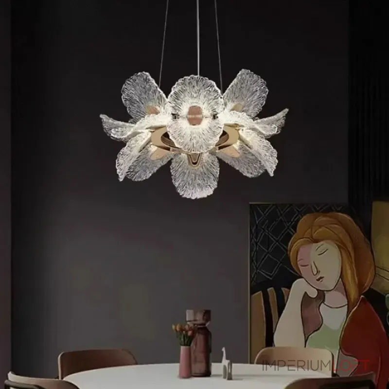 Кольцевая светодиодная люстра c рассеивателями в виде цветов из фактурного акрила PAULIN D50 от ImperiumLoft