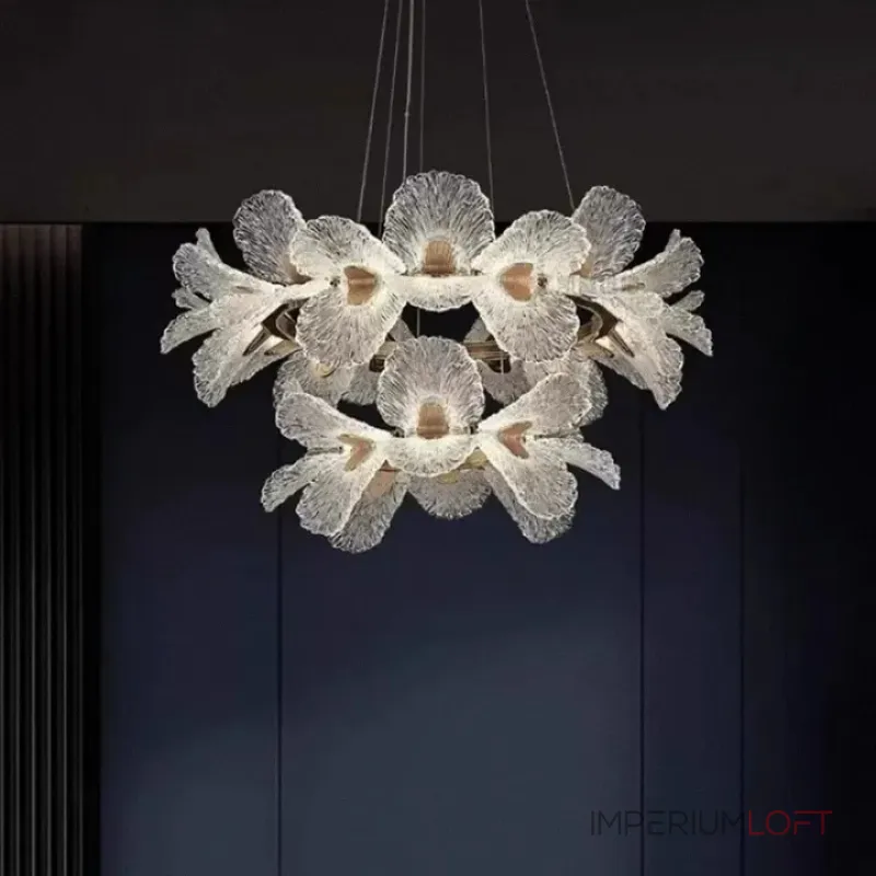 Кольцевая светодиодная люстра c рассеивателями в виде цветов из фактурного акрила PAULIN D60 D100 от ImperiumLoft