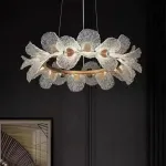 Кольцевая светодиодная люстра c рассеивателями в виде цветов из фактурного акрила PAULIN D80 от ImperiumLoft