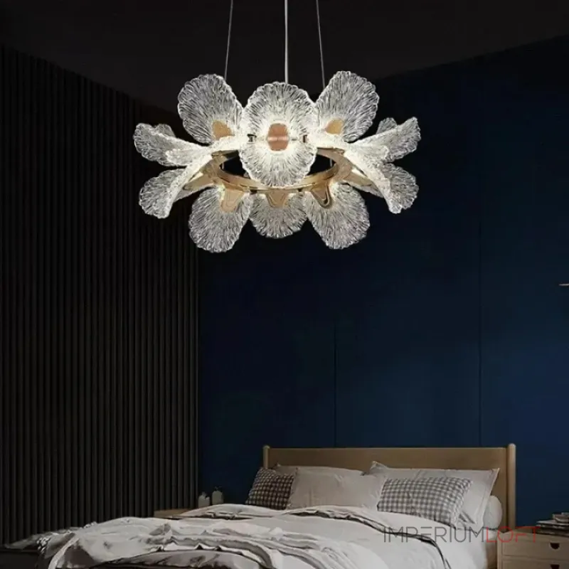 Кольцевая светодиодная люстра c рассеивателями в виде цветов из фактурного акрила PAULIN D50 от ImperiumLoft