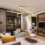 Серия светодиодных люстр в виде комбинации трех гексагональных колец IMPRESS LUX D100 D120 D150 от ImperiumLoft