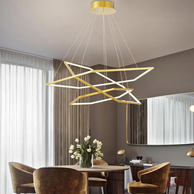 Серия светодиодных люстр в виде комбинации трех гексагональных колец IMPRESS LUX D100 D120 D150 от ImperiumLoft