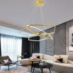 Серия светодиодных люстр в виде комбинации трех гексагональных колец IMPRESS LUX D100 D120 D150 от ImperiumLoft