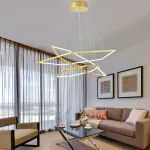 Серия светодиодных люстр в виде комбинации трех гексагональных колец IMPRESS LUX D100 D120 D150 от ImperiumLoft