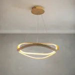 Серия дизайнерских люстр на струнном подвесе с изогнутыми кольцевыми плафонами с внутренней LED-подсветкой DANIELA D60 от ImperiumLoft 