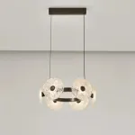 Серия кольцевых светодиодных люстр с дисковидными рассеивателями из рельефного стекла ручной работы Sun Round D50 от ImperiumLoft