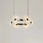 Серия кольцевых светодиодных люстр с дисковидными рассеивателями из рельефного стекла ручной работы Sun Round D50 от ImperiumLoft