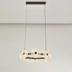 Серия кольцевых светодиодных люстр с дисковидными рассеивателями из рельефного стекла ручной работы Sun Round D65 от ImperiumLoft