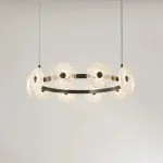 Серия кольцевых светодиодных люстр с дисковидными рассеивателями из рельефного стекла ручной работы Sun Round D85 от ImperiumLoft