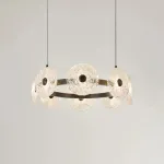 Серия кольцевых светодиодных люстр с дисковидными рассеивателями из рельефного стекла ручной работы Sun Round D65 от ImperiumLoft