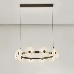 Серия кольцевых светодиодных люстр с дисковидными рассеивателями из рельефного стекла ручной работы Sun Round D85 от ImperiumLoft