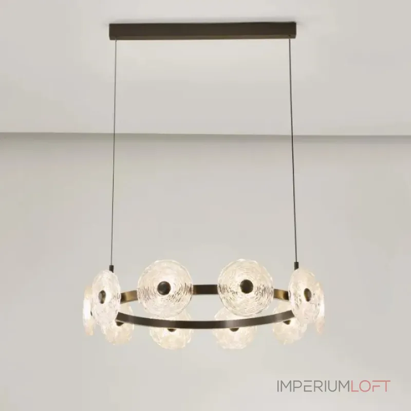 Серия кольцевых светодиодных люстр с дисковидными рассеивателями из рельефного стекла ручной работы Sun Round D85 от ImperiumLoft