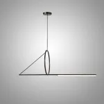 Светодиодный светильник в виде горизонтального стержня на оригинальном подвесе SIRIS L120 от ImperiumLoft